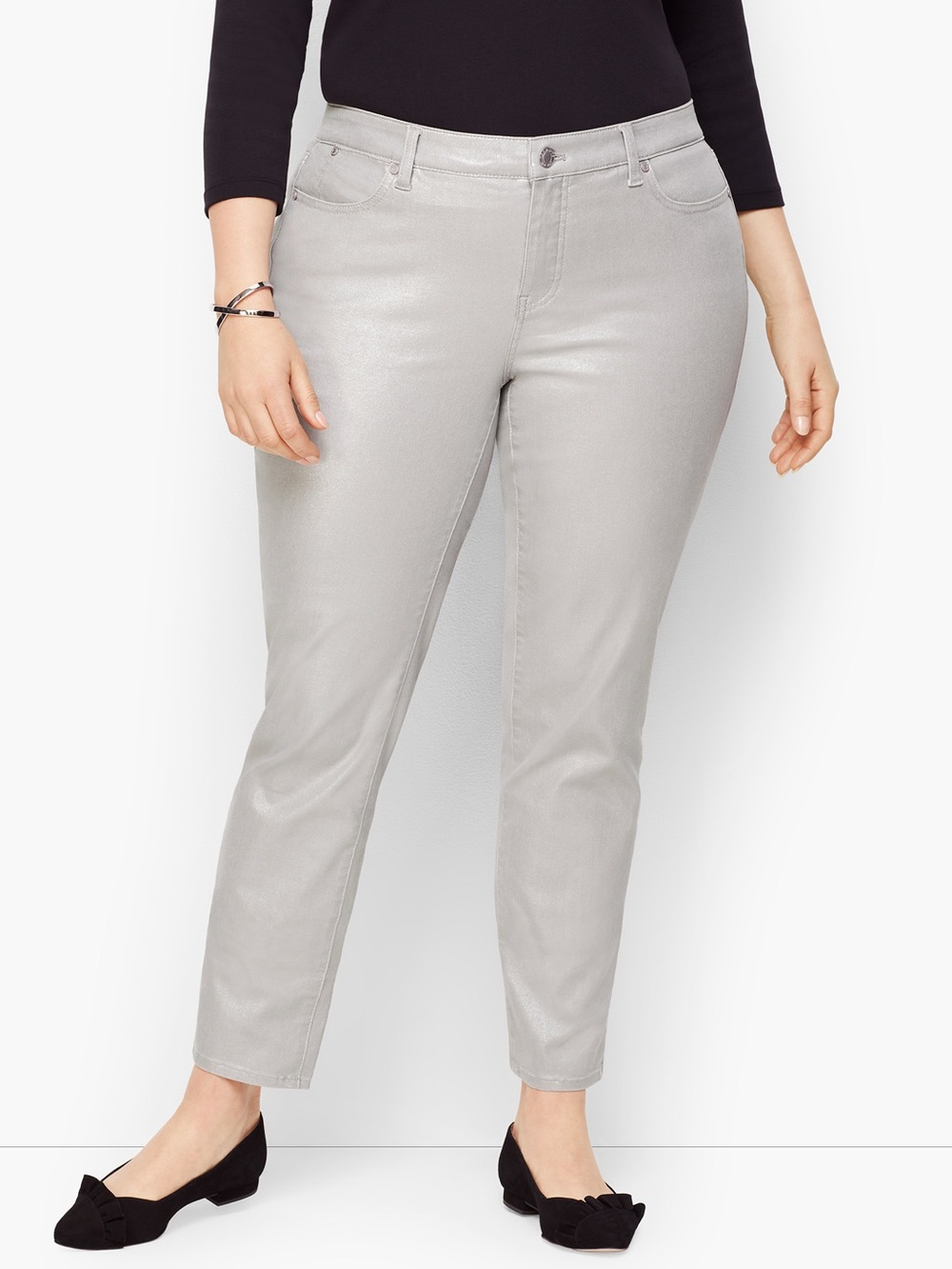 ✨NWT✨ Talbots Slim Ankle Jeans in Silver Foil